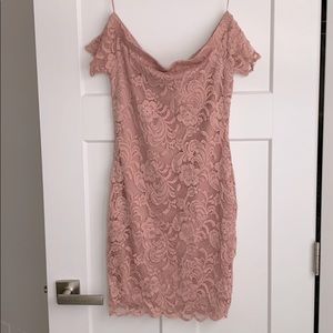 Mauve bodycon lace dress size M